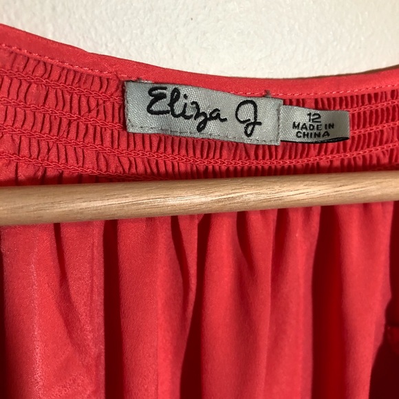 Eliza j coral tie dress gold buttons size 12 - Picture 4 of 5